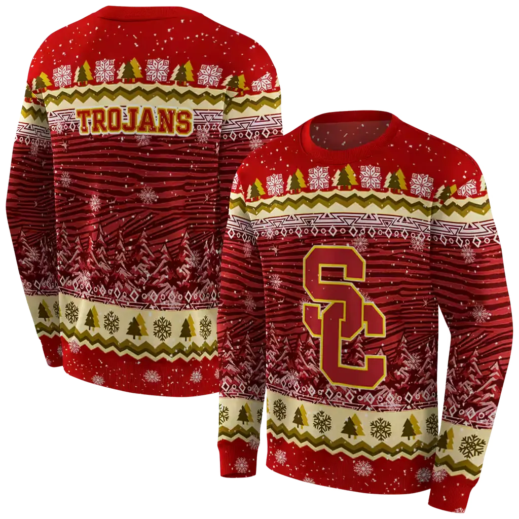 usc trojans christmas trees red hoodie premium grade usc trojans christmas trees red hoodie premium grade