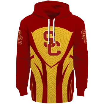 usc trojans concentric lines red black hoodie best selling