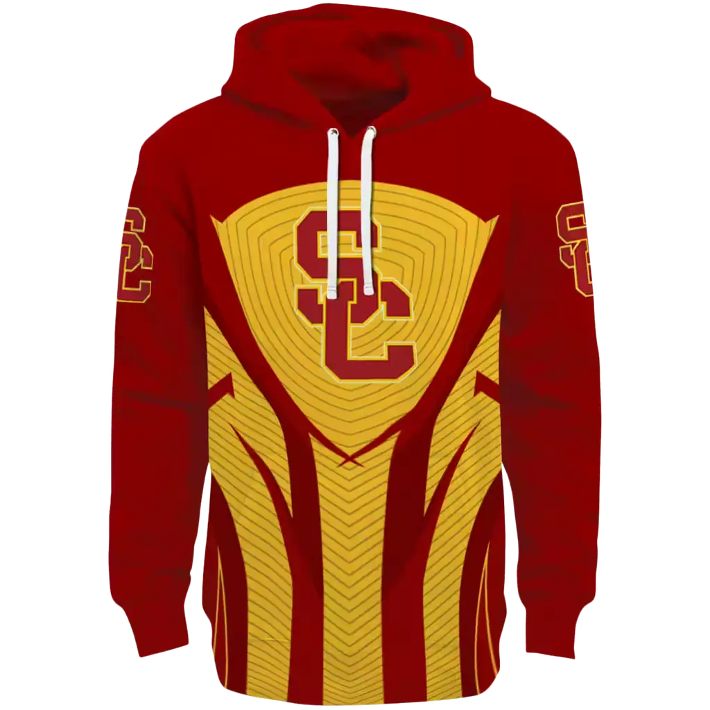 usc trojans concentric lines red black hoodie best selling usc trojans concentric lines red black hoodie best selling