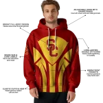 usc trojans concentric lines red black hoodie best selling