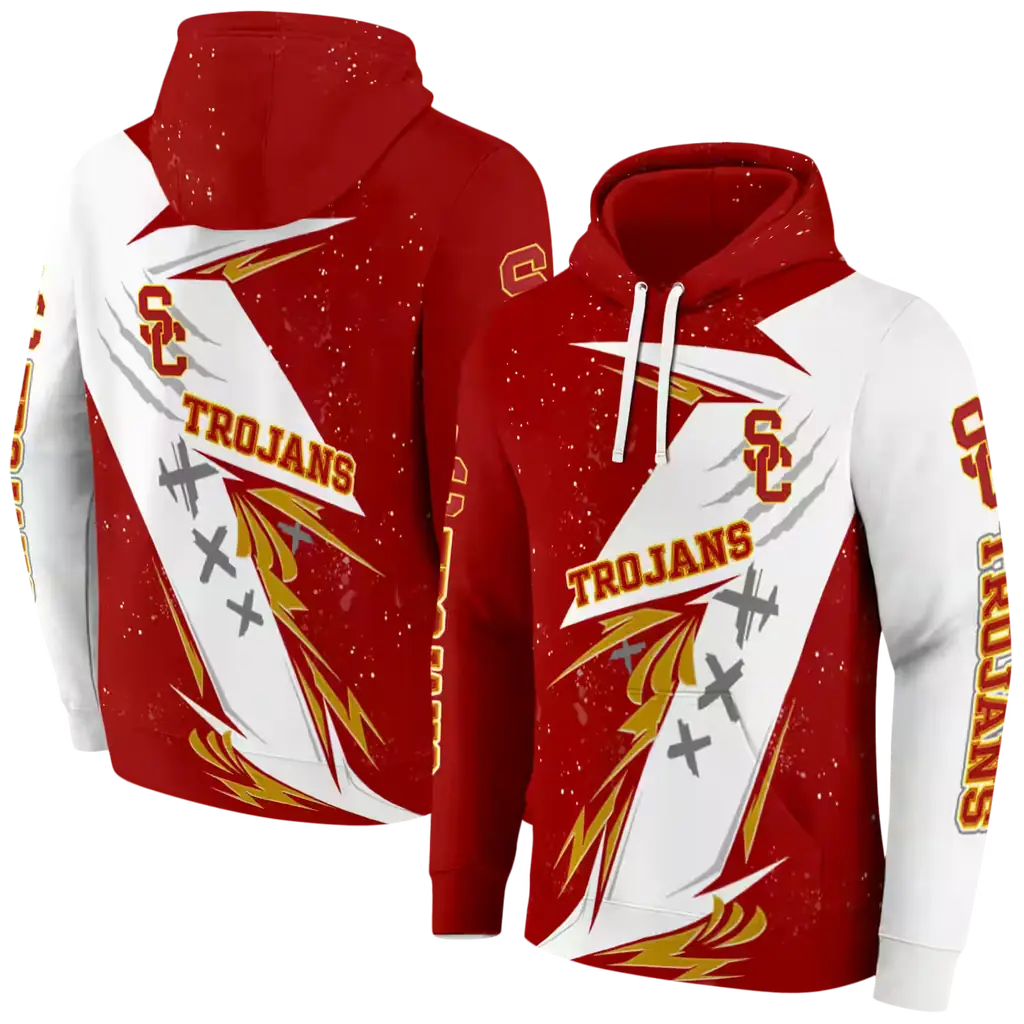 usc trojans dynamic slash red white hoodie fashion forward usc trojans dynamic slash red white hoodie fashion forward