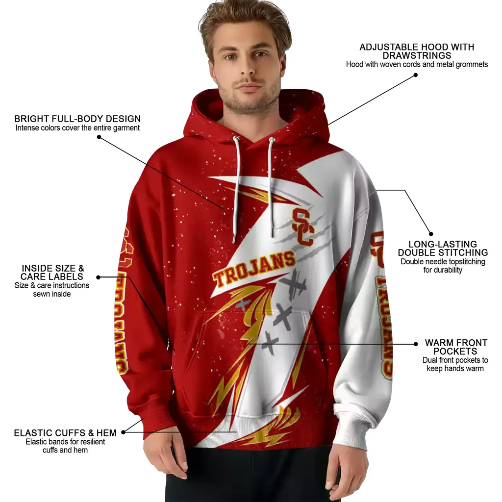usc trojans dynamic slash red white hoodie latest model usc trojans dynamic slash red white hoodie latest model
