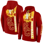 usc trojans football heartbeat red hoodie best selling