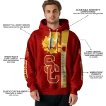 usc trojans football heartbeat red hoodie best selling