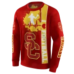 usc trojans football heartbeat red hoodie best selling