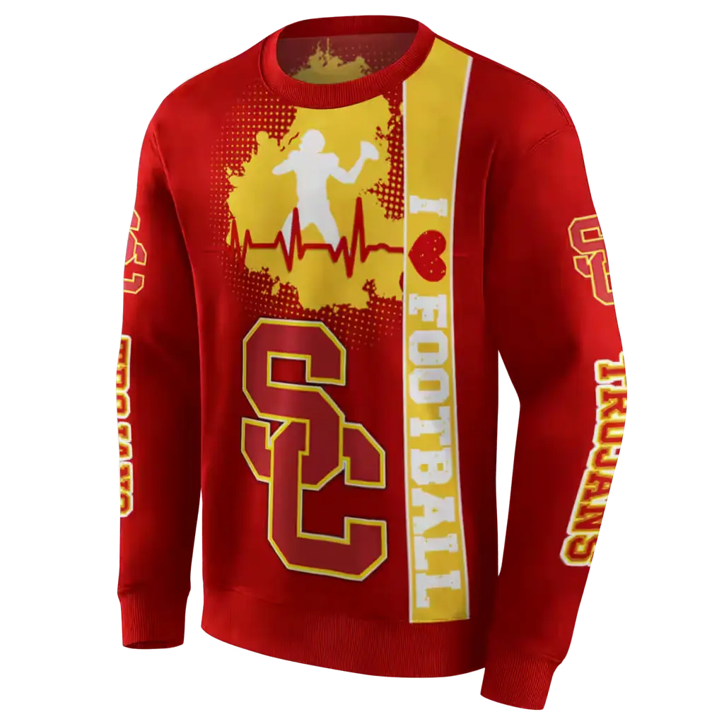 usc trojans football heartbeat red hoodie new arrival usc trojans football heartbeat red hoodie new arrival