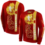 usc trojans football heartbeat red hoodie best selling