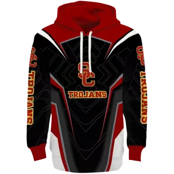 usc trojans futuristic pattern red black hoodie best selling