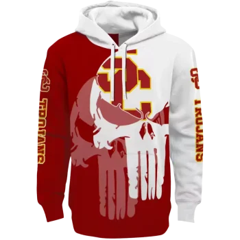 usc trojans graphic punisher red white hoodie best selling
