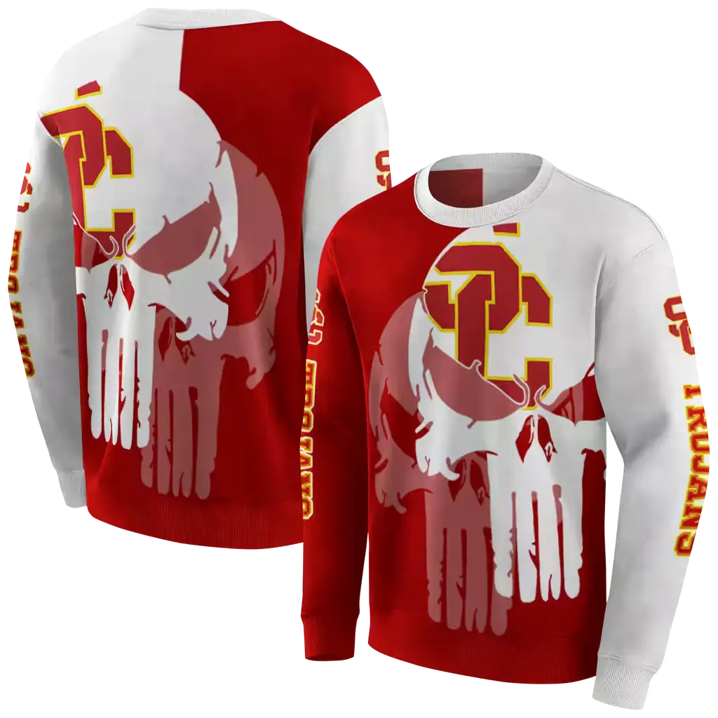 usc trojans graphic punisher red white hoodie premium grade usc trojans graphic punisher red white hoodie premium grade
