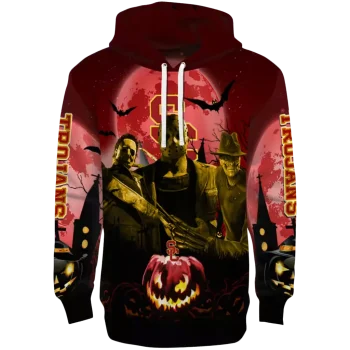 usc trojans halloween vibes red black hoodie best selling