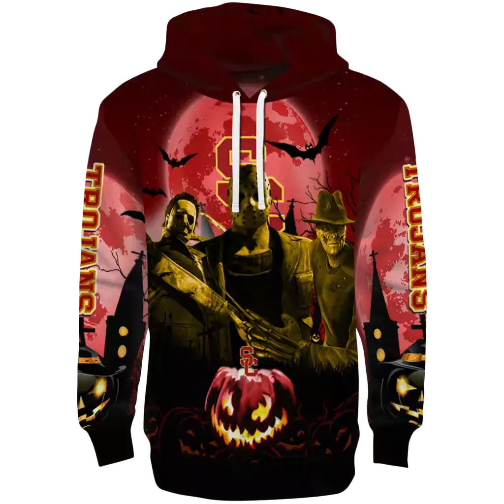 usc trojans halloween vibes red black hoodie best selling usc trojans halloween vibes red black hoodie best selling