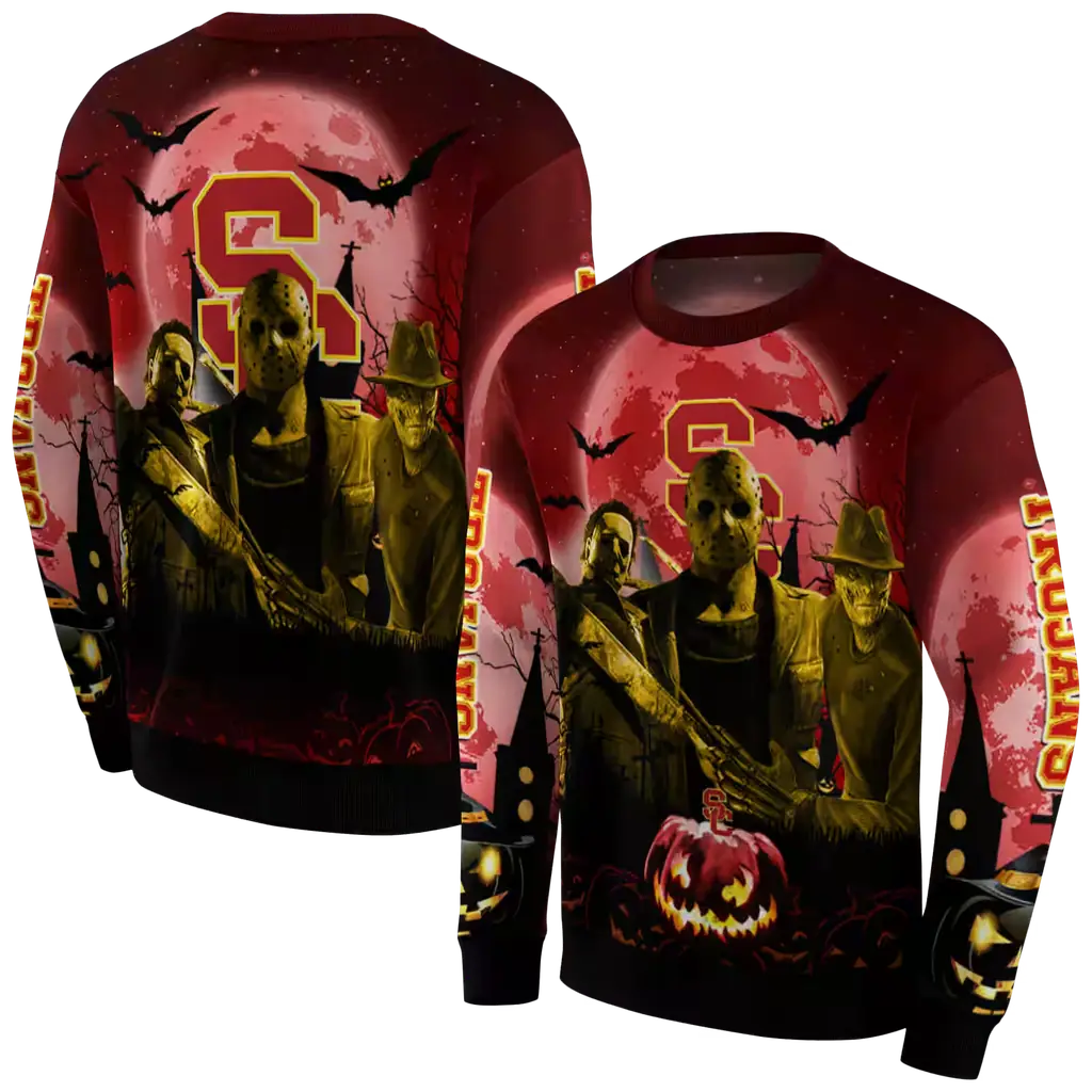 usc trojans halloween vibes red black hoodie premium grade usc trojans halloween vibes red black hoodie premium grade