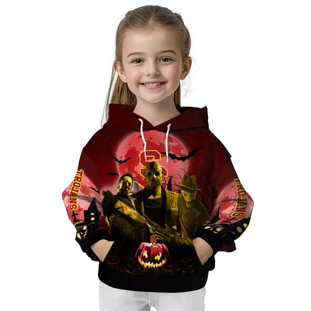 usc trojans halloween vibes red black hoodie top rated usc trojans halloween vibes red black hoodie top rated
