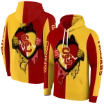 usc trojans heartbeat graphic red hoodie best selling