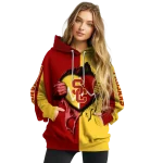 usc trojans heartbeat graphic red hoodie best selling