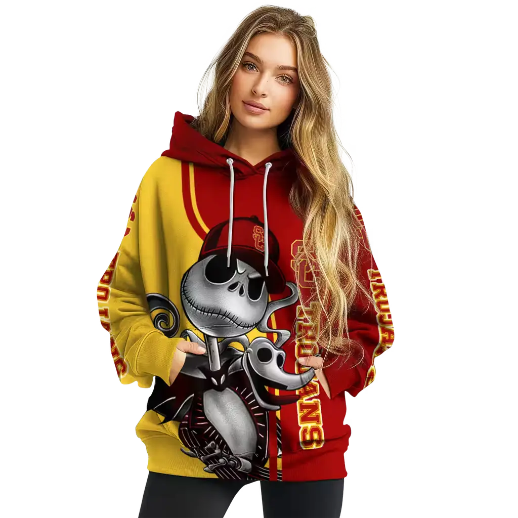 usc trojans jack skellington red hoodie high quality usc trojans jack skellington red hoodie high quality