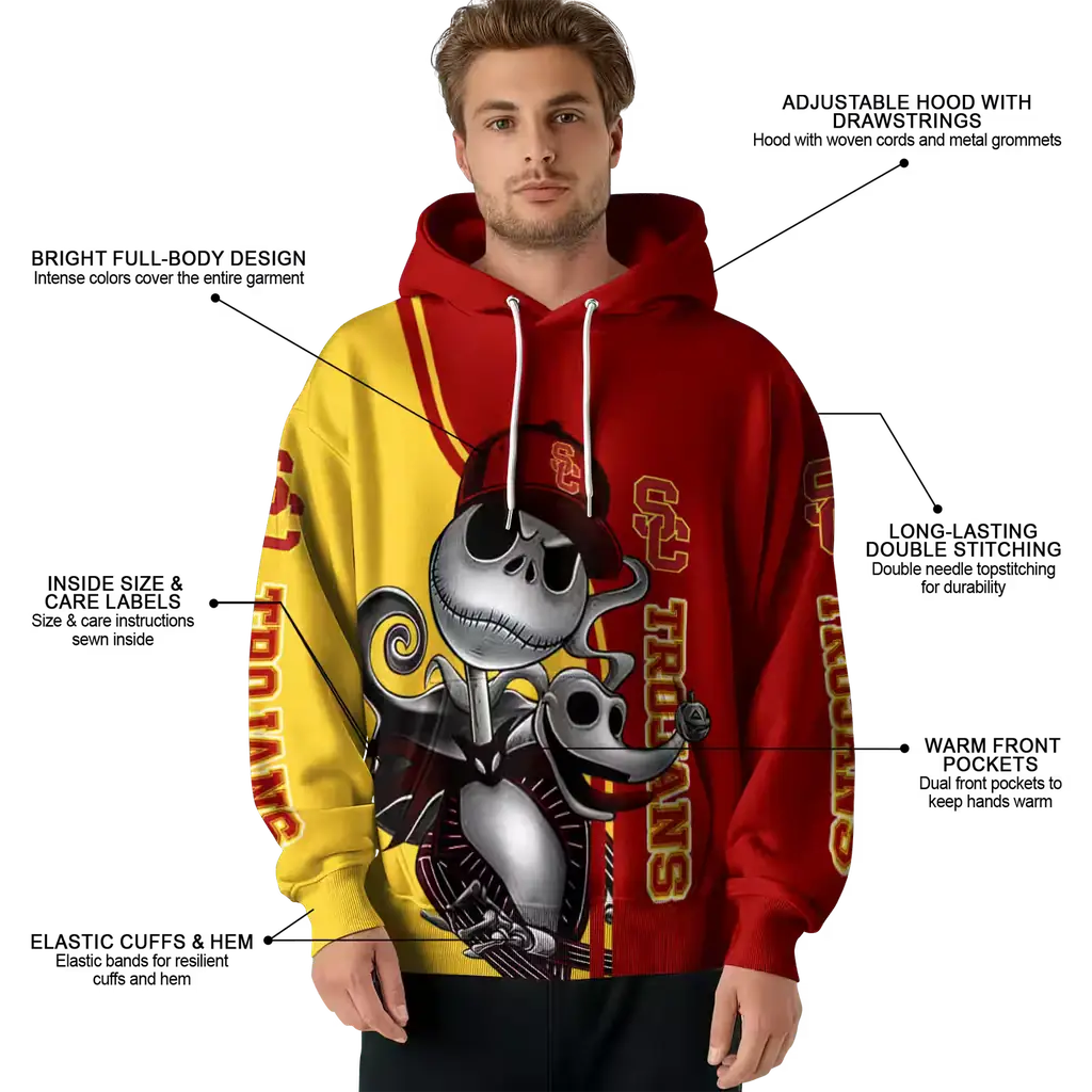 usc trojans jack skellington red hoodie latest model usc trojans jack skellington red hoodie latest model