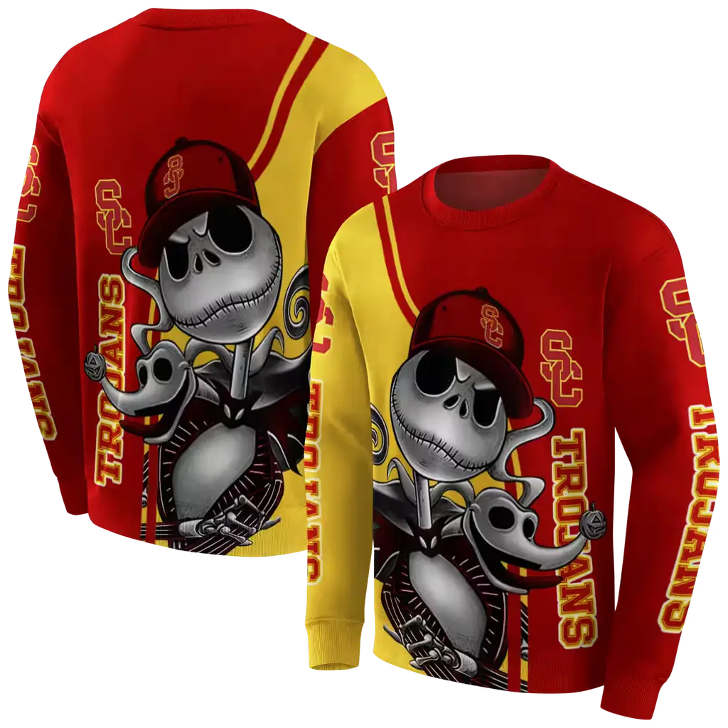 usc trojans jack skellington red hoodie premium grade usc trojans jack skellington red hoodie premium grade