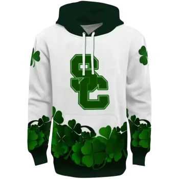 usc trojans lucky motif white green hoodie best selling
