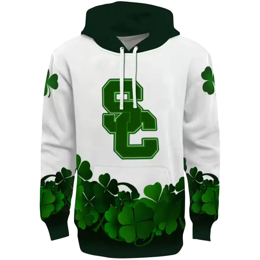 usc trojans lucky motif white green hoodie best selling usc trojans lucky motif white green hoodie best selling