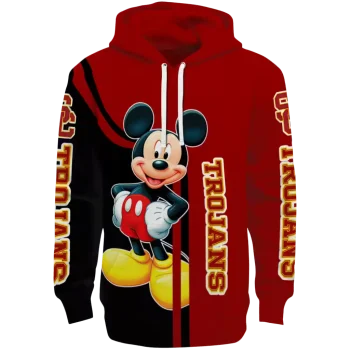 usc trojans mickey mouse red black hoodie best selling