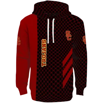 usc trojans monogram pattern red hoodie best selling