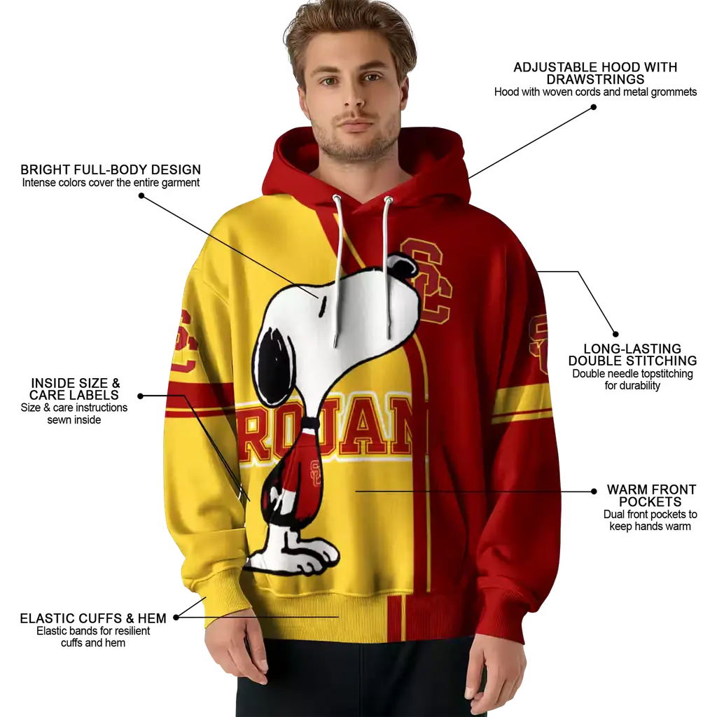 usc trojans playful snoopy red hoodie latest model usc trojans playful snoopy red hoodie latest model