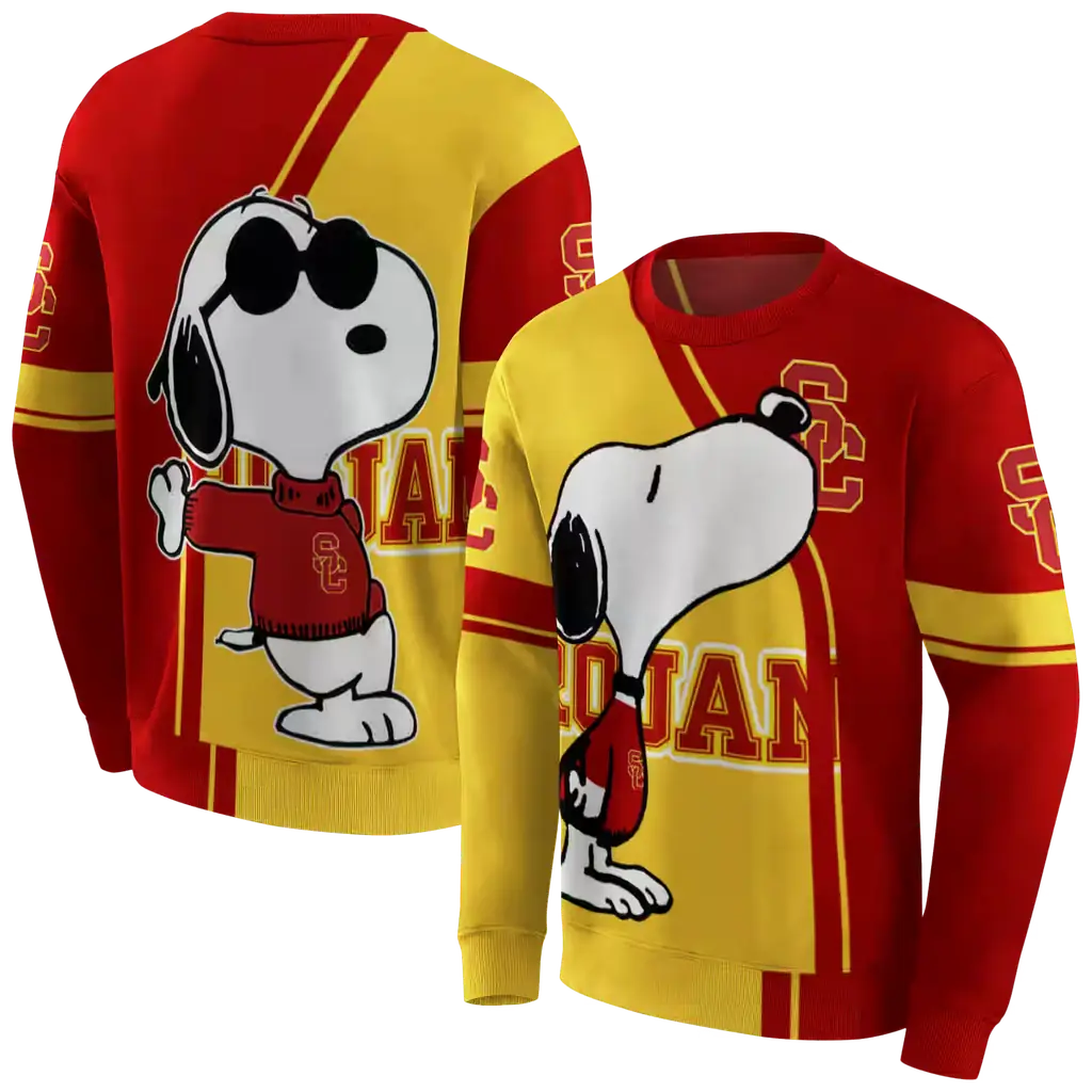 usc trojans playful snoopy red hoodie premium grade usc trojans playful snoopy red hoodie premium grade