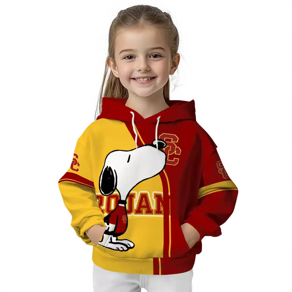 usc trojans playful snoopy red hoodie top rated usc trojans playful snoopy red hoodie top rated