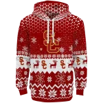 usc trojans reindeer motif red hoodie best selling