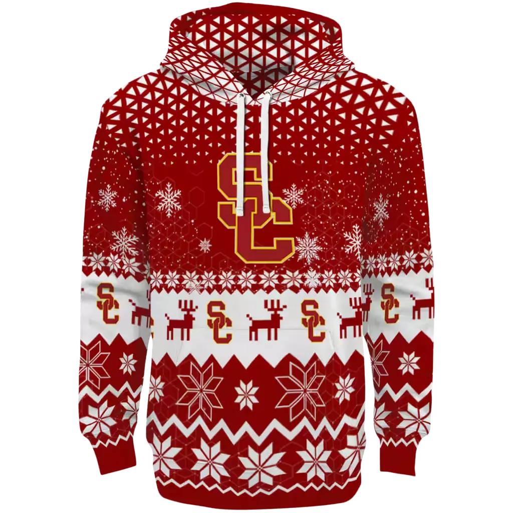 usc trojans reindeer motif red hoodie best selling usc trojans reindeer motif red hoodie best selling