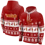 usc trojans reindeer motif red hoodie best selling