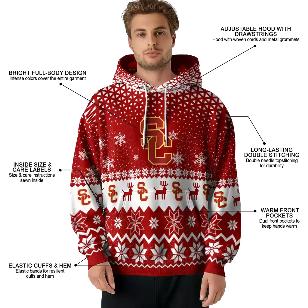 usc trojans reindeer motif red hoodie latest model usc trojans reindeer motif red hoodie latest model