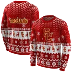 usc trojans reindeer motif red hoodie best selling