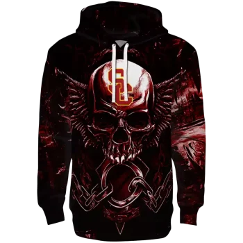 usc trojans skull artwork red black hoodie best selling