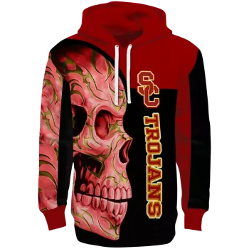 usc trojans skull motif red black hoodie best selling