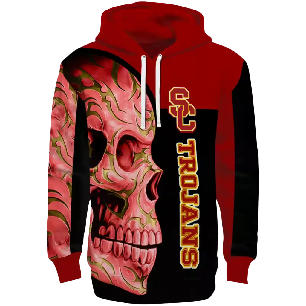 usc trojans skull motif red black hoodie best selling usc trojans skull motif red black hoodie best selling