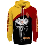 usc trojans skull punisher yellow black hoodie best selling