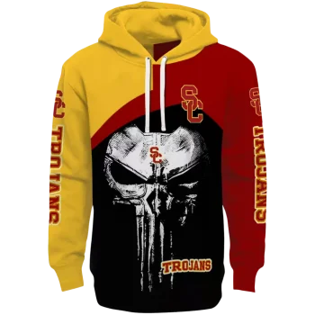 usc trojans skull punisher yellow black hoodie best selling