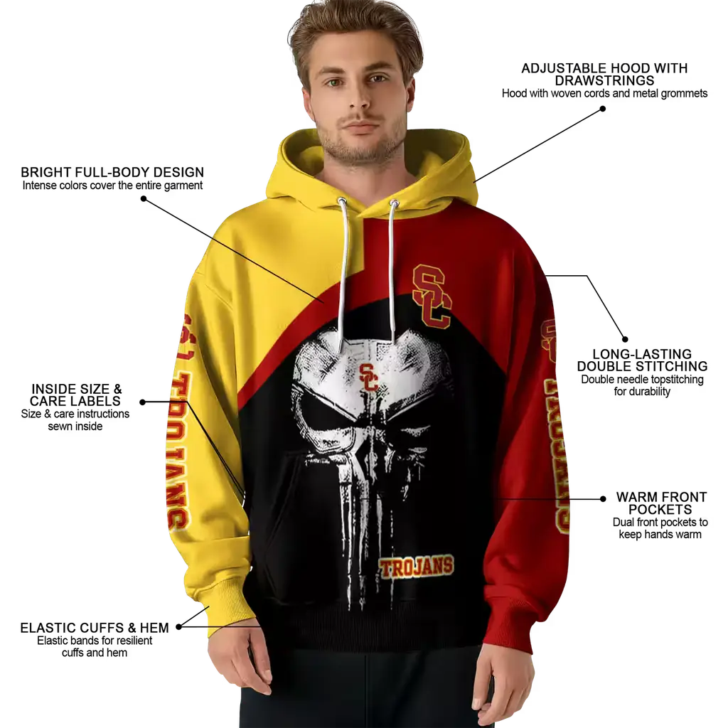 usc trojans skull punisher yellow black hoodie latest model usc trojans skull punisher yellow black hoodie latest model