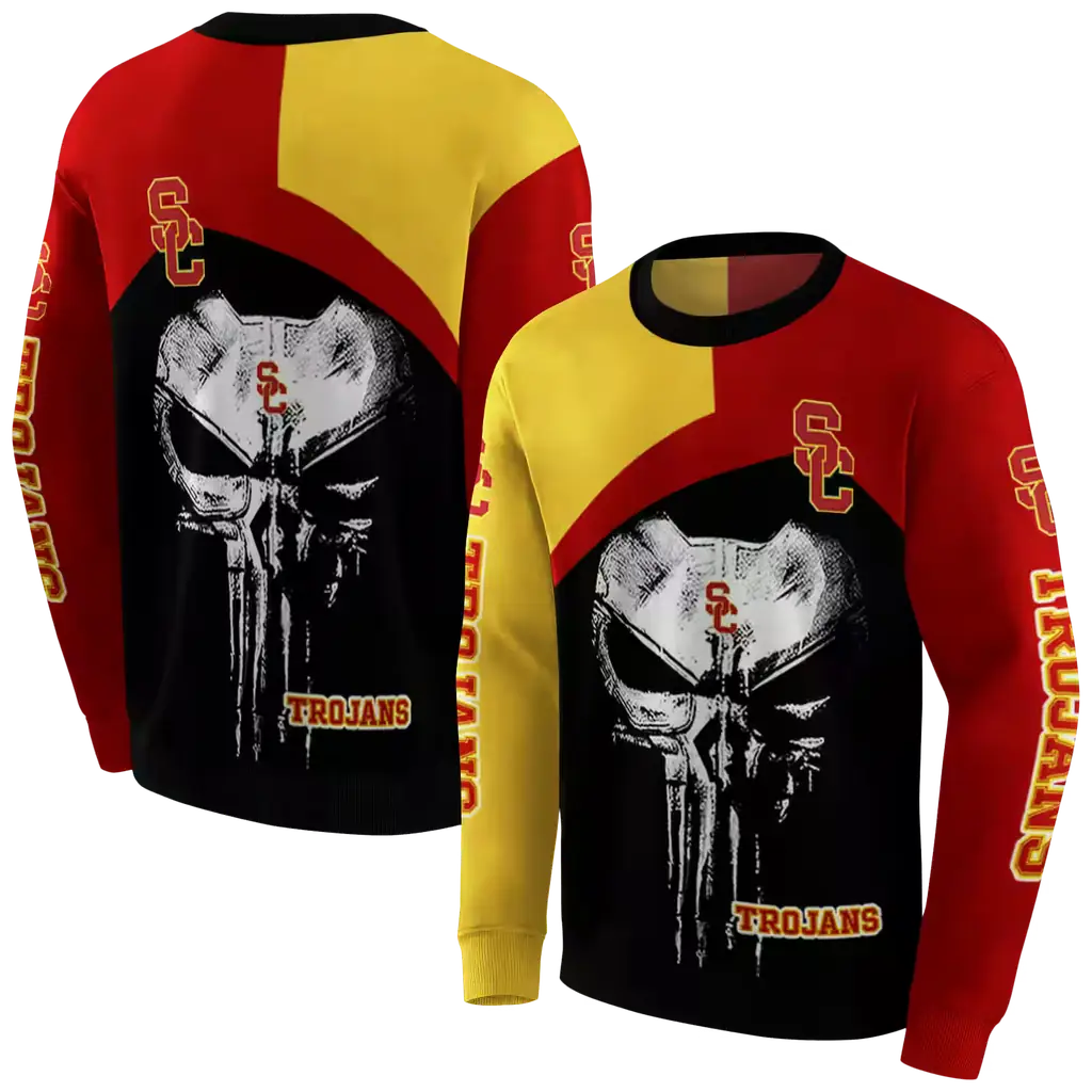 usc trojans skull punisher yellow black hoodie premium grade usc trojans skull punisher yellow black hoodie premium grade