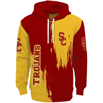 usc trojans splatter effect red hoodie best selling