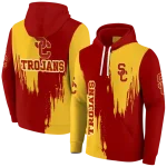 usc trojans splatter effect red hoodie best selling