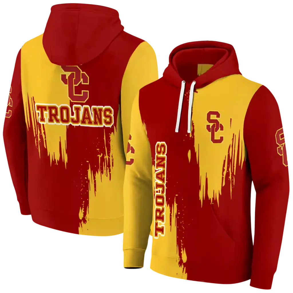 usc trojans splatter effect red hoodie fashion forward usc trojans splatter effect red hoodie fashion forward
