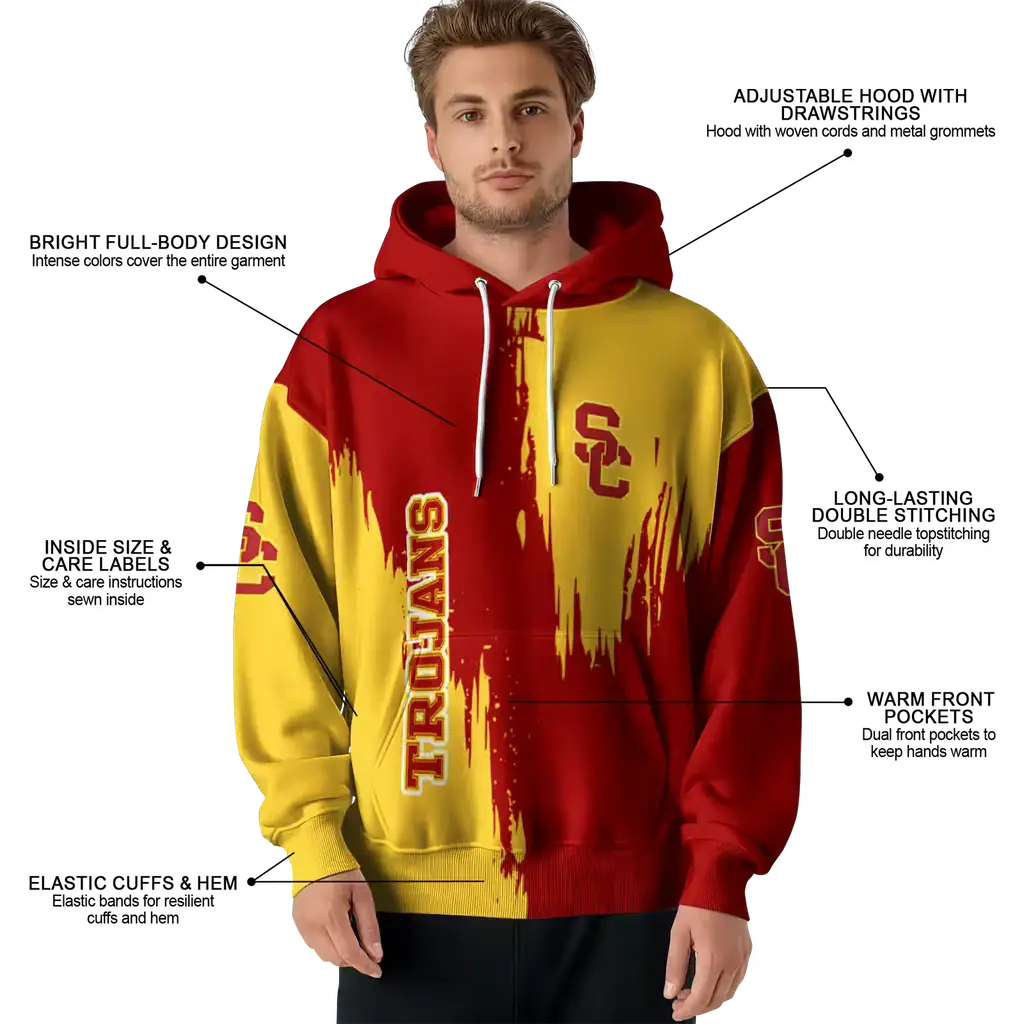 usc trojans splatter effect red hoodie latest model usc trojans splatter effect red hoodie latest model