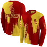 usc trojans splatter effect red hoodie best selling