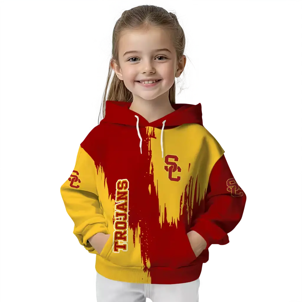 usc trojans splatter effect red hoodie top rated usc trojans splatter effect red hoodie top rated