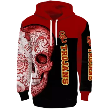 usc trojans sugar skull red black hoodie best selling