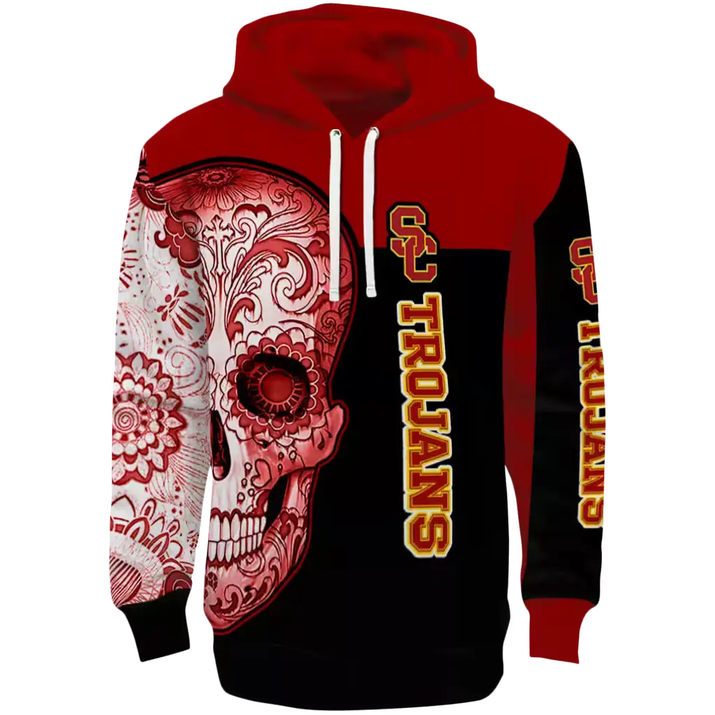 usc trojans sugar skull red black hoodie best selling usc trojans sugar skull red black hoodie best selling